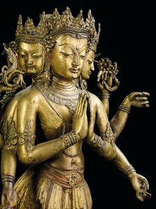 Statua di Ekadashalokeshvara da Tibetan School