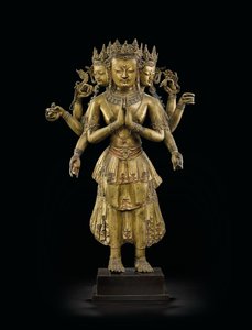 Statua di Ekadashalokeshvara da Tibetan School