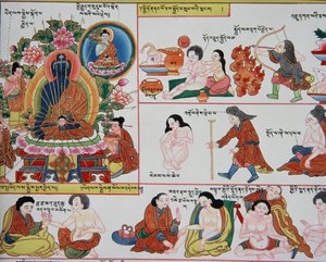 Manoscritto sulla medicina tibetana (dettaglio)