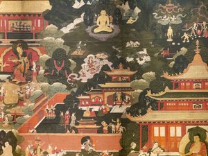 Scene della vita del Buddha Shakyamuni da Tibetan School