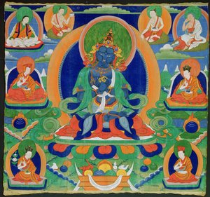 Dipinto Thangka raffigurante l