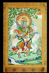 Thangka che raffigura Virudhaka, Guardiano del Sud, tibetano, XIX secolo da Tibetan School