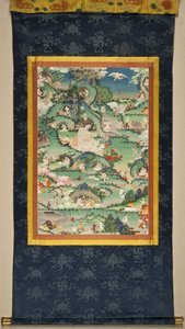 Una scena della vita di Milarepa Thangka da Tibetan culture