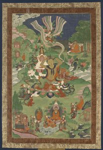 Thangka con scene della vita del Buddha, seconda metà del XIX secolo da Tibetan culture.