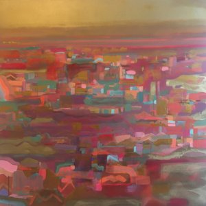 Oro Cielo Arancione Striscia Horizon da Tiffany Lynch