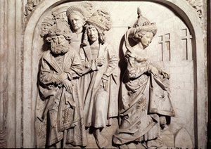 Tomba di Enrico II e sua moglie Cunegonda, (dettaglio) del processo di Cunegonda per adulterio da Tilman Riemenschneider