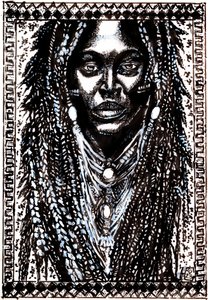 Ritratto con dreadlocks africani da Tim Hoinkis