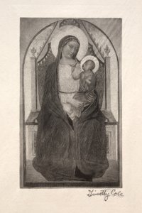 Vecchi Maestri Italiani: Madonna in trono con Bambino che tiene un uccello, 1885 da Timothy Cole