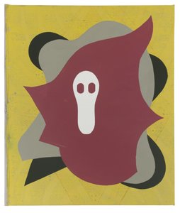 Swamp Thrush (per C.B.), 2023 (lattice, collage e vernice spray su tela) da Timothy Gierschick II