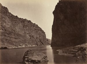 Black Canyon, fiume Colorado, vista sotto, vicino al campo 7, 1871 da Timothy OSullivan