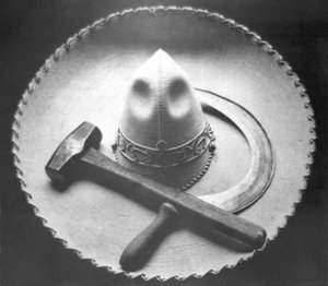 Rivoluzione messicana: sombrero con martello e falce, Città del Messico, 1927