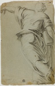 Mosè che cammina verso sinistra, indicando con la mano sinistra da Tintoretto