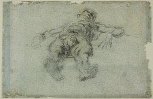Nudo maschile reclinato, di scorcio da Tintoretto