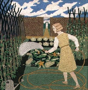 Una Donna che Annaffia il Giardino da Tirzah Ravilious