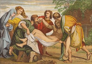 Giuseppe di Arimatea che depone il corpo di Gesù nella sua tomba da Titian (c.1488 1576) (after)