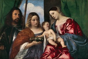 La Vergine e il Bambino con Santa Dorotea e San Giorgio, 1515-18 da Tiziano Vecelli