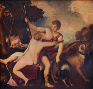 Venere e Adone, c1545 da Tiziano Vecelli