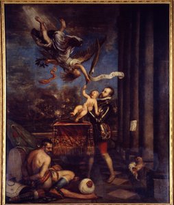 Filippo II dopo la vittoria di Lepanto (1571) offerto al cielo Principe Don Ferdinando