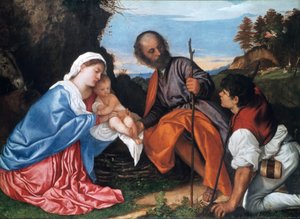 La Sacra Famiglia con un pastore, c1510 da Tiziano Vecelli