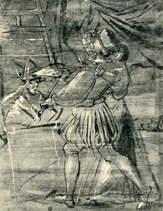 Artista con giovane donna davanti a un cavalletto, 1580, 1943