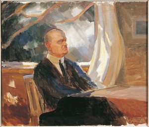 Finlandia, Turku, Ritratto di Jean Christian Julius Sibelius da Toivo Santeri Salokivi