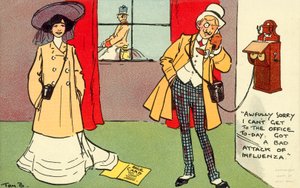 Mi dispiace molto, non posso venire in ufficio oggi (cromolitografia) da Tom Browne