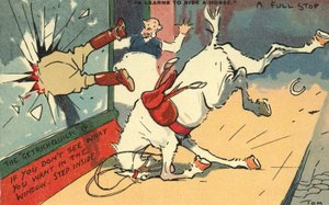 Uomo lanciato da un cavallo attraverso una finestra da Tom Browne