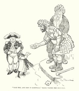 "Prendi questo, e conservalo con cura," Magog la avvertì solennemente (litografia) da Tom Browne