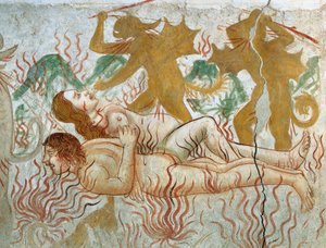 Il Giudizio Universale, Inferno, coppia dannata nelle fiamme da Tommaso (active 1479 1509) (workshop) Cagnola