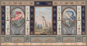Decorazione murale elaborata con Endimione ed Ebe da Tommaso Bigatti
