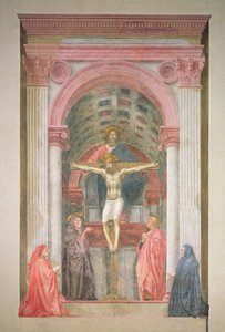 La Trinità, 1427-28 (post restauro) (dettaglio) da Tommaso Masaccio