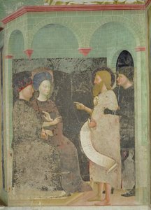 Giovanni Battista rimprovera Erode ed Erodiade per il loro adulterio, 1435 da Tommaso Masolino da Panicale