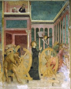 Santa Caterina tra le ruote, dettagli da Storie di Santa Caterina da Tommaso Masolino da Panicale
