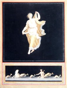 Copia di un dipinto allegorico pompeiano, un design di carta da parati panoramica, c.1790