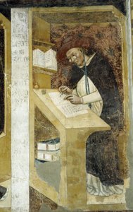 Cardinale Hugues de Provence - Il più antico ritratto conosciuto di un personaggio che indossa lorgnons da Tommaso da Modena Barisino or Rabisino