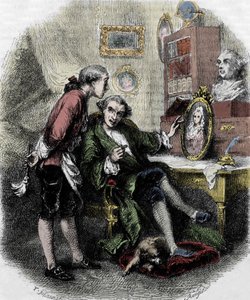 Illustrazione di "Viaggio intorno alla mia stanza" (1794) di Xavier de Maistre. Illustrazione di Tony Johannot