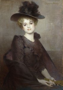 Ritratto di una donna seduta da Tony Robert Fleury