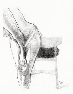 Figura nuda piegata