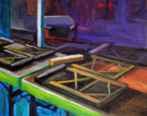 Tavoli colorati da mercato da Tore Bahnson