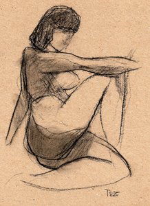 Schizzo di una figura contemplativa