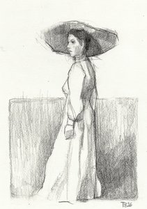 Schizzo di una donna elegante da Tore Bahnson
