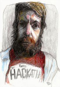 Disegno di un uomo barbuto dall