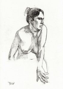 Figura femminile pensierosa da Tore Bahnson