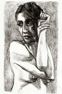Disegno di una donna pensierosa da Tore Bahnson