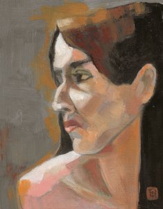 Profilo di una donna pensierosa