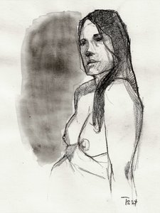 Schizzo di una donna pensierosa da Tore Bahnson