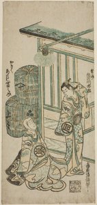 Gli attori Sanogawa Ichimatsu I come Kosoke e Arashi Tominosuke I come Okiku da Torii Kiyomasu II
