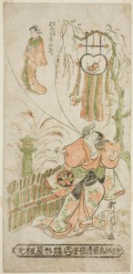 Gli attori Segawa Kikunojo I nel ruolo di Ochiyo e Matsushima Kichisaburo nel ruolo dello spirito di Ochiyo nell