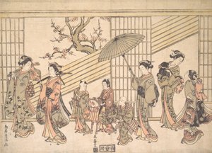 Bambini che recitano una processione di Daimyo da Torii Kiyomitsu