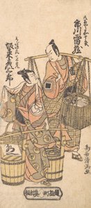 Attori Kabuki Ichikawa Raizo I e Bando Hikosaburo II da Torii Kiyomitsu
